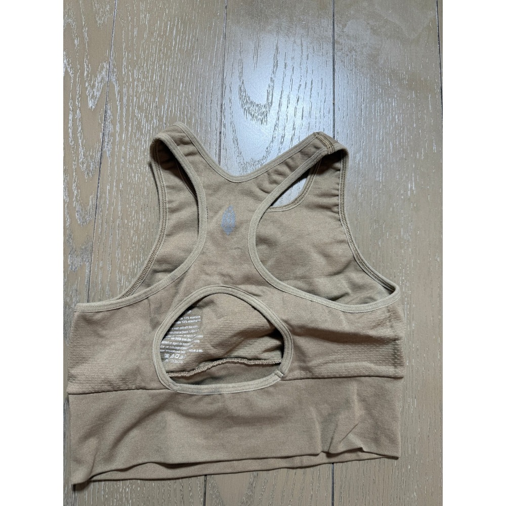 Free People FP Movement Sports Bra Womens XS/S Tan Racerback Cutout Activewear - Picture 3 of 7